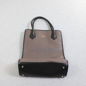 GiGi New York Tote Bag Purse Women Medium Brown Snakeskin Leather Dust Bag AW